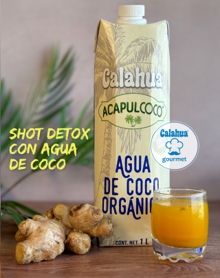 Shot detox con agua de coco