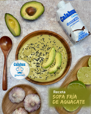 Sopa fría de aguacate